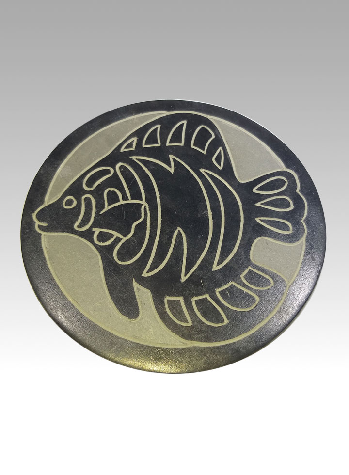 Fish Round Slate - Placque or Coaster