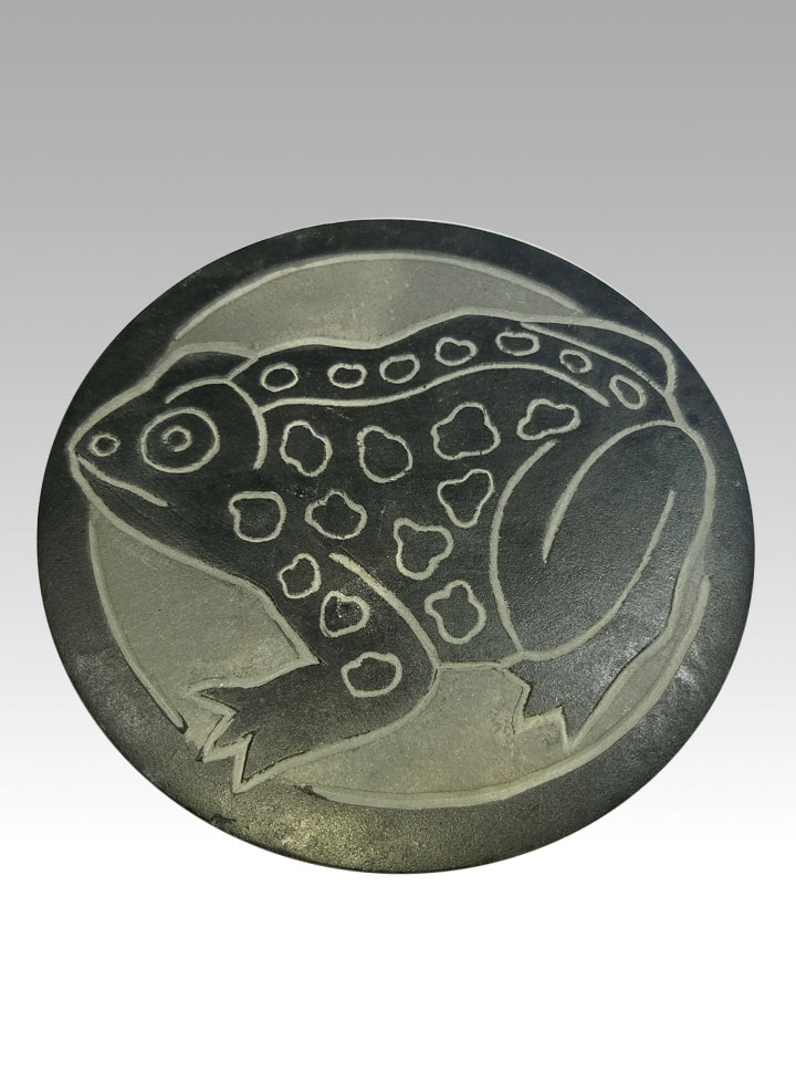 Frog Round Slate - Placque or Coaster