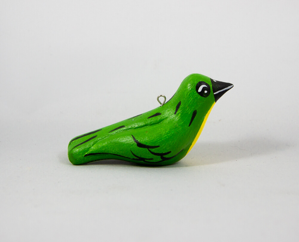 ornament bird green 3D simple handmade
