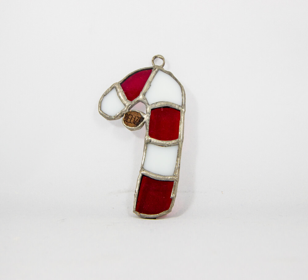 Candy cane, Sweets, Glass works, Stained glass, Ornament, Festive