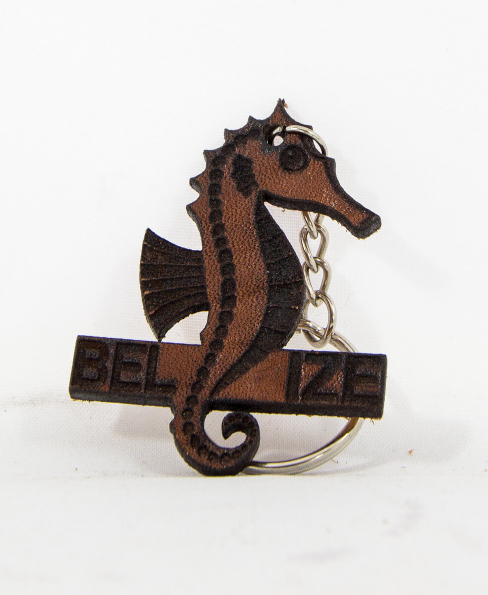 seahorse, belize, keychain, laser cut, simple