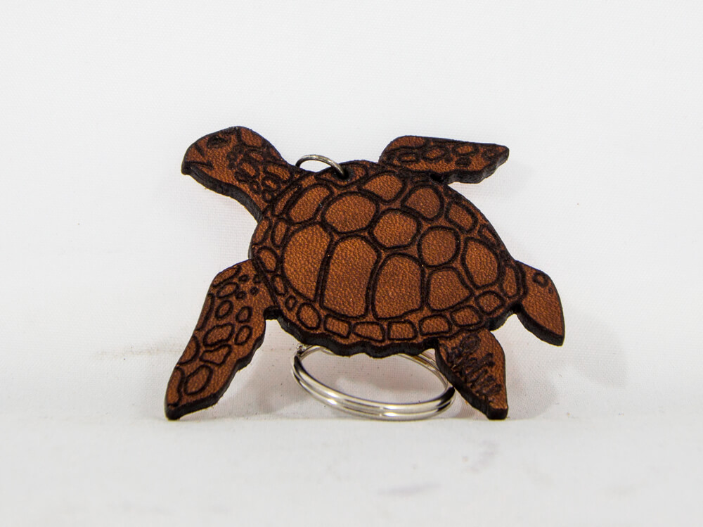 turtle, leather, keychain, laser cut, decorative
