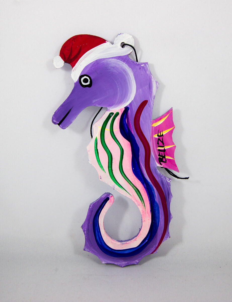 ornament, seahorse, colorful, festive, wooden