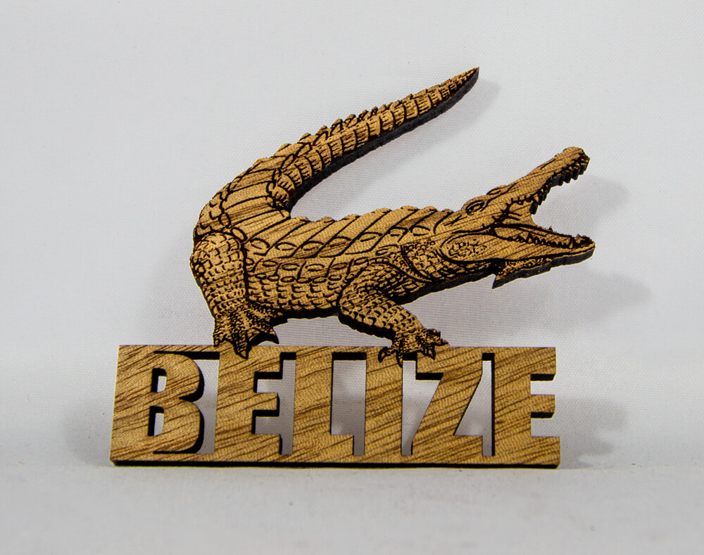 crocodile, belize, magnet, wooden, decorative