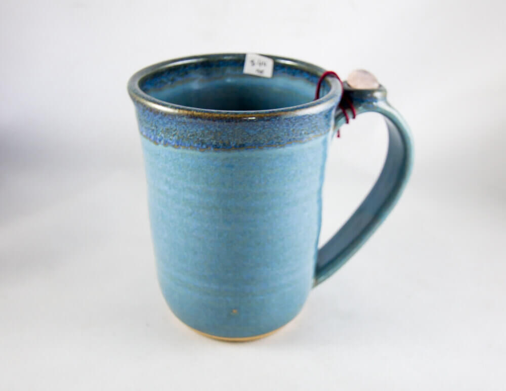 Ceramic, Mug, Handmade, Blue, Dark Blue, Stone Accent