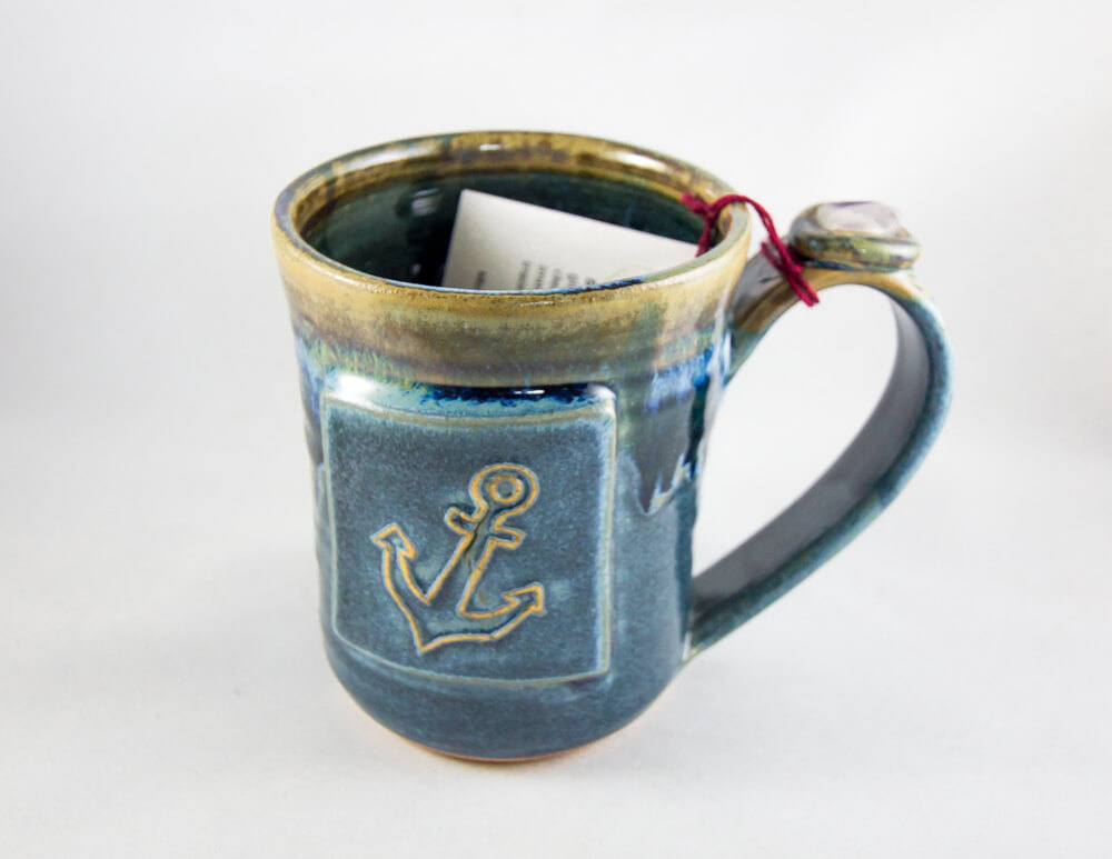 Ceramic, Mug, Handmade, Stone Accent