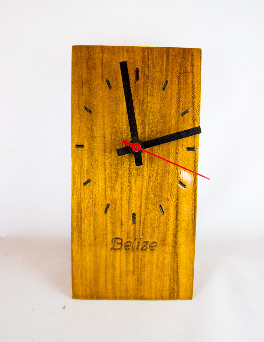 Clock, Mahogany, Analog, Belize, Handmade