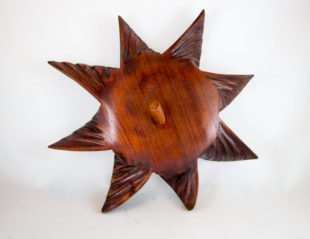 Mahogany, Wooden, Hand Carved, Sunflower, Hook